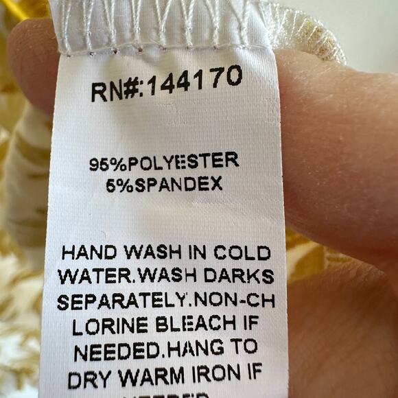 Lavish Floral Burnout Cottagecore Cover Up Bohemian Yellow Swim Beach SMALL - Picture 7 of 11